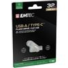 Emtec - Memoria Dual USB3.2 to Type-C - 32GB - ECMMD32GD283 (unità vendita 1 pz.)