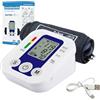 Okaywork Misuratore pressione da braccio sfigmomanometro schermo LCD, misurazione completamente automatica della pressione sanguigna e del polso da braccio con rilevamento dell'aritmia 2 x 99 memorie (Blu)