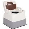 Legwfdthy Sedia da comodino per WC con scatola di carta, grande capacità, con due coperchi, braccioli portatili per adulti e schienale a balze antiodore