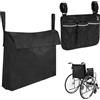 Yaunming Borsa per sedia a rotelle, accessori per sedia a rotelle, in tessuto Oxford, inclusa borsa per sedia a rotelle per sedia a rotelle elettrica e deambulatori 48 x 42 x 9 cm (nero)