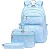 Peuignao Zaino Scuola Media Zaini Scuola Media Elementare Bambina Zainetto Ragazza Set Zaino Scuola Superiore Secondaria Zaino Scolastico Medie Superiori Zaini Scolastici Zaino Liceo per La Scuola Cute Blu