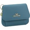 Royal Bagger Multi-card Slot Portafoglio Corto in Vera Pelle Porta Carte di Credito RFID Blocco Portamonete con Portachiavi 2443 (Blu mare)