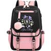 Nhemeylp Kpop - Zaino per la scuola, grande zaino K pop con cavo USB e audio, zaino casual leggero per la scuola per vacanze e viaggi, zaino Kpop per ragazze e ragazzi fan
