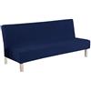 WWQQKJ Copridivano Clic Clac estensibile a 3 posti, fodera per divano senza braccio, elastica, in spandex, protezione per divano letto universale(Blu Navy)