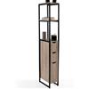IDMarket - Mobili per WC a 3 ante con ripiani dal design industriale