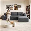 Yihomfy Divano componibile a forma di L, divano componibile, divano a 3 posti con chaise longue, divano a 3 posti con chaise longue, divano ad angolo convertibile per soggiorno, non richiede montaggio