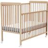 AT4 Webaby - Lettino bambini con sponde regolabile LIVO legno - Faggio verni - 60 x 120 | Base del cassone regolabile a 3 altezza | 4 ruote multidirezionali con freno