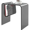 soudesileim Tavolino a forma di M, in acrilico con scanalature utilizzabili per libreria, 45 x 30 x 45 cm, portata massima 20 kg, spessore 10 mm, tavolino in acrilico (nero)