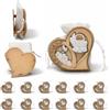 Dorunova Sacchettini per Bomboniere Sacchetti Confetti Comunione Bambino Porta Prima Bambina 12 Pezzi (Avorio, Cuore in Legno)