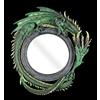 Figuren Shop GmbH DRAGHI SPECCHIO TONDO - Specchio muro VERDE SPECCHI Drago Fantasia gotica Figura