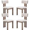 chairus 4 PZ Sedie Cucina in Tessuto con Gambe in Legno, Beige