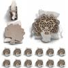 Dorunova Sacchettini per Bomboniere Sacchetti Confetti Comunione Bambino Bambina Porta Prima 12 Pezzi (Beige Naturale, Albero della Vita)