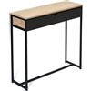 IDMarket - Consolle 1 cassetto nero BOSTON design industriale
