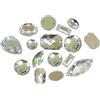 Perlin - 100 strass da cucire, 2 fori, cristalli in acrilico, cristalli e AB, retro piatto, sfaccettato, set di forme miste
