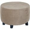 WWQQKJ Copri Pouf Rotondo Elasticizzato, Spandex Velluto Lusso Copertura Dell'Ottomano Copri Poggiapiedi Poltrona per Soggiorno, Morbido Rimovibile Lavabile Fodere per Sgabello(Grigio Verde,Large)
