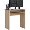 AKORD | Scrivania Star per PC con Rupiano per Tastiera | 2 Cassetti e 2 Ripiani con Ante Tavolo per Ufficio | Office Desk | 68 x 74 x 51 cm | Peso 20kg | Rovere di Sonoma