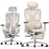 FLEXISPOT ErgoX - Sedia ergonomica da ufficio in rete con poggiapiedi, poggiatesta 3D, supporto lombare, schienale 5D regolabile, braccioli 3D, seduta traspirante, ruote, 130 kg