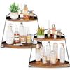 Puricon Organizer Bagno a 2 livelli in Legno, Organizer Porta Trucchi Dkincare Creme Profumi -Marrone 2Pezzi