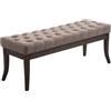 CLP Panca Design Chesterfield Ramses in Tessuto I Panchina Ingresso Capitonné, Telaio Legno Scuro I Panchina Fondo Letto 100 CM, Colore:Tortora, Dimensione:120 cm
