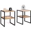 IDMarket - Set di 2 comodini con 2 tondi Design Industriale Detroit