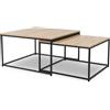 IDMarket - Set di 2 tavoli bassi impilabili DETROIT 60/70 design industriale