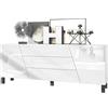 Vladon Madia Houston, credenza a 2 Ante e 3 cassetti, Mobile Bianco Opaco, Frontali Bianchi Lucidi (178 x 57,5 x 38,5 cm)