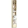 HEXCELEN Libreria, Libreria Scaffale a 7 Ripiani, Scaffales Alto e Stretto, Scaffale Cubo, per Studio, Soggiorno, Camera da Letto, 28 x 30 x 208,1 cm, Stile Moderno, Colore Rovere