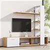 MURUL Home Mobile da parete per soggiorno, set di mobili per soggiorno 180 x 33,5 x 151,5 cm, adatto per televisori fino a 60 pollici, moderno TV-Schrank in bianco rovere, mobile basso, set di mobili
