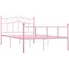 vidaXL Giroletto Telaio Struttura per Letto Testiera Testata Pediera Sponde Arredo Mobili Camera Arredamento Rosa in Metallo 160x200 cm