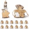Dorunova Sacchettini per Bomboniere Sacchetti Confetti Comunione Bambino Porta Prima Bambina 12 Pezzi (Beige, A Forma di Stella)