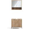 Vicco Set di mobili da bagno Eliza, Quercia vichinga 70 cm | 2 pezzi · Mobile sottolavabo · Armadietto a specchio