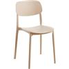CRIBEL Set da 4 Sedie New Chapeau in Polipropilene Tortora | Sedie Cucina e Sala da Pranzo Moderne | Set 4 Sedie Design Resistente per Interni e Locali