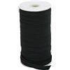 BOKFJBP Banda Elastica da 5 mm, 50 Metri di Bande Elastiche per Il Cucito e la casa, Tessuti Artigianali Fai da Te per Cucire Banda Elastica Nera (Nera, 12mm)
