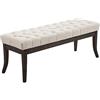 CLP Panca Design Chesterfield Ramses in Tessuto I Panchina Ingresso Capitonné, Telaio Legno Scuro I Panchina Fondo Letto 100 CM, Colore:Crema, Dimensione:120 cm