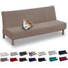 WWQQKJ Copridivano 3 Posti Senza Braccioli Elasticizzato Universale, Copridivano Letto Pieghevole Clic Clac Lavabile Rimovibile Estraibile, Fodera per Divano Futon per Soggiorno Casa(Jacquard#cammello)