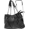 WRITWAA Borsa Tracolla Donna Catena e Borchie in Pu Nero, Semplice alla Moda, Capiente e Pratica per Quotidiano e Viaggi All'aperto