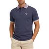 Barbour MML1281NY51, Maglia Uomo a Maniche Corte CORNSAY Polo Washed Navy con Colletto e Polsini a Coste - Colore Blu Leggermente Slavato, Taglia M