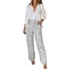 shownicer Curvy Completo Donna 2 Pezzi Set Elegante Tailleur Ufficio Costume Lavoro Completino Camicette e Pantaloni Completi Due Pezzi Elegante Tuta Outfit Suit A Grigio 3XL