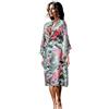 CCcollections Kimono vestaglia lunga 16 colori Premium pavone damigella d'onore addio al nubilato regalo donna, Grigio, 48