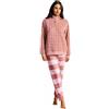 BIRIKKINA Pigiama Donna Pile Effetto Coral - Pigiama Donna Invernale Felpato Morbido (IT, Testo, S, Regular, Regular, 93024 Grigio)
