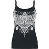 Black Premium by EMP Donna Top Nero con Stampa 3XL