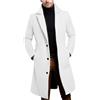 TDEOK Cappotto Di Lana Uomo Lungo, Trench Doppio Petto Cappotti Cintura Giacca Allenta Uomo Autunno E Inverno Lungo Trench Cappotto Doppio Petto A Vita Allenta Cappotto Invernale Oversized, Y-bianco, L