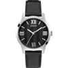 GUESS Orologio in acciaio inossidabile da 42 mm, Argento/Nero, misura unica, Orologio al quarzo