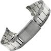 ROUREOX Estremità Curva Banda Metallo Cinturino Orologio Acciaio Inox Vintage Chiusura Subacquea Bracciale Ricambio per Seiko - Argento brillante 19mm