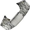 ROUREOX Estremità Curva Banda Metallo Cinturino Orologio Acciaio Inox Vintage Chiusura Subacquea Bracciale Ricambio per Seiko - Argento satinato 20mm