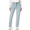 Amazon Essentials Jeans a Vita Alta a Gamba Dritta Donna, Lavaggio Chiaro con Ghiaccio, 44-46 Lungo
