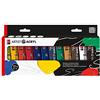 Marabu Artist 122000000092 - Set di colori acrilici raffinati in qualità artistica, a base d'acqua, consistenza pastosa, altamente pigmentata, ottima brillantezza e opacità, 12 x 22 ml