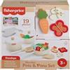 Fisher-Price - Set in Legno Cuciniamo Insieme, playset a Tema Cucina con 19 Pezzi in Legno tra Cui pentola, padelle, vivande e Utensili Vari da Cucina, Giocattolo per Bambini, 3+ Anni, HXT83