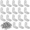 Zydiwo 20 Pezzi Staffe Angolari in Acciaio Inox con 40 Viti Squadretta di Giunzione Angolare Angolari Metallo per Tavolo Armadietto Sedia (Argento-25mm)