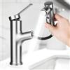 Trendecor Rubinetto da bagno con doccetta estraibile, miscelatore monocomando ad alta pressione, con 3 tipi di getto, miscelatore caldo e freddo, miscelatore per lavabo per bagno, grigio canna di fucile